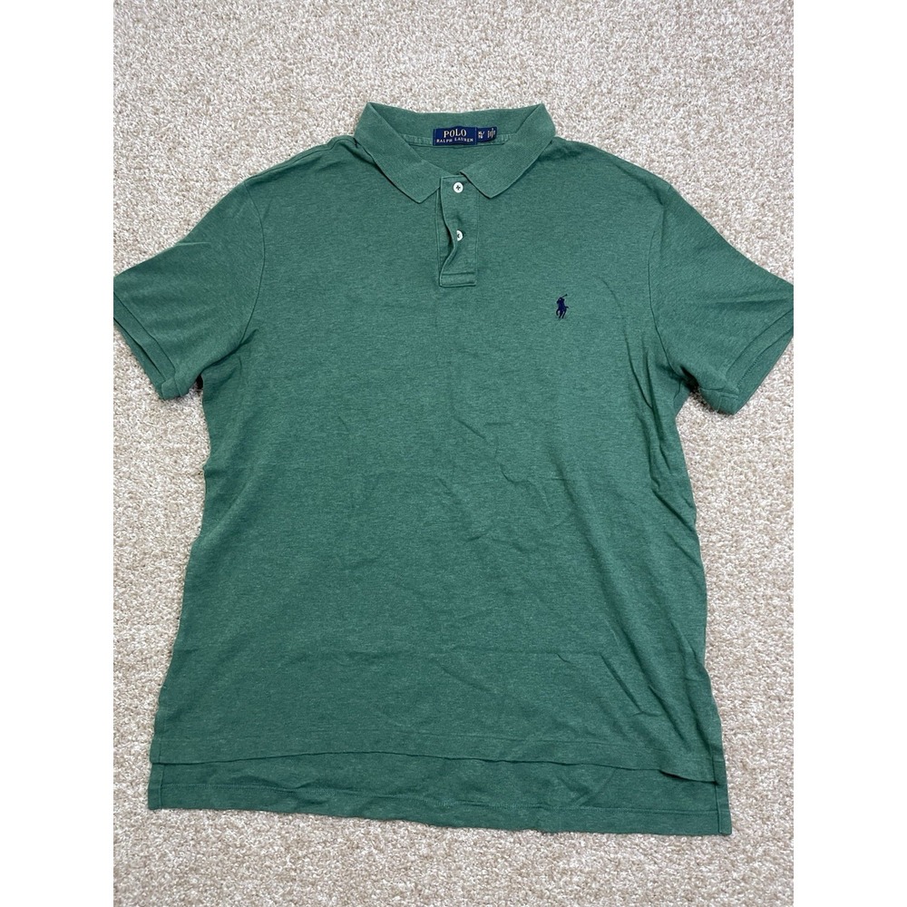 Vtg Ralph Lauren Polo Shirt Men's XL Green Short Sleeve Classic Fit Casual Golf